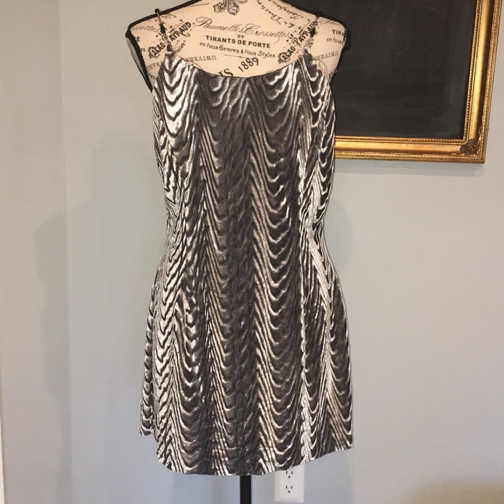 Scott McClintock grey velvet dress like new